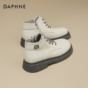 达芙妮daphne~真皮马丁短靴，女2023春秋，单靴软皮增高切尔西靴