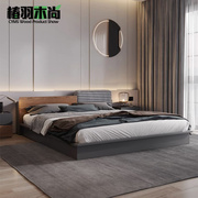 轻奢双人床卧室榻榻米储物收纳一体床，家用1.8m软靠大床实木板式床