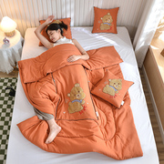 刺绣抱枕被子两用沙发空调，被加厚车载大号靠枕，头盖毯子二合一睡觉