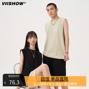 VIISHOW夏季简约运动休闲背心男潮牌无袖t恤宽松ins港风百搭汗衫