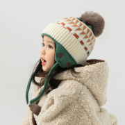 儿童帽子秋冬季宝宝毛线帽时尚女童针织帽男童护耳帽保暖防风冬天