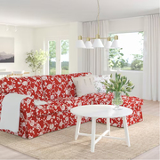 IKEA宜家爱克托三人沙发带贵妃椅威士达红色白色小户型简约现代