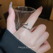 锆石蛇形开口戒指女小众，设计高级感气质指环，配饰食指戒独特手饰