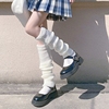 小腿套jk袜套女秋冬白色加长保暖针织长筒小腿袜子Lolita堆堆袜