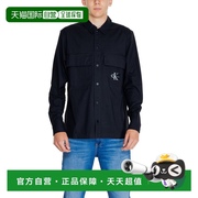 自营calvin klein jeans凯文克莱牛仔裤再生棉男式衬衫-黑色 美