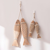 美式复古北欧地中海背景墙上装饰品鱼挂件手工实木串鱼串壁饰挂饰