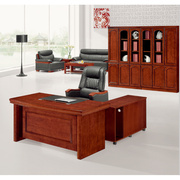 老板桌大班台总裁桌，实木油漆简约现代办公家具，经理桌主管桌椅组合