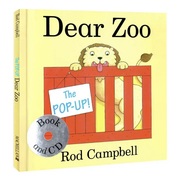 dearzoo亲爱的动物园英文原版thepop-updear书+cd0-3岁幼儿翻翻书启蒙早教