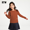 女童秋装2022rtw童装2022冬装，儿童毛衣针织衫，亲子套头美式棕
