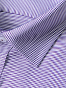 紫色长袖衬衫男 偏厚千鸟格 普洛克24春 纯棉商务全棉衬衣
