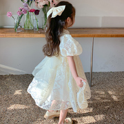 女童连衣裙夏季2023洋气儿童装，蕾丝旗袍公主，裙宝宝小孩子汉服