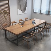 北欧实木会议桌长桌简约大型办公电脑桌椅组合商用长条桌办公