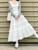 白色法式芭蕾风蛋糕裙子大码胖mm夏季女a字显瘦遮肉微胖半身长裙