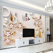 电视瓷砖背景墙砖，3d立体新中式客厅画现代简约微晶石家和富贵玫瑰