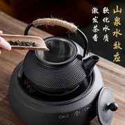 电陶炉煮茶炉铸铁茶壶老白茶，功喝茶复古茶器，养生专用高温烧水套装