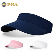 PGA高尔夫球帽子女无顶加长檐高尔夫帽子遮阳女防晒帽 空顶大沿帽
