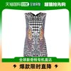 香港直邮潮奢versace范思哲女士，彩色格纹巴洛克式印花连衣裙