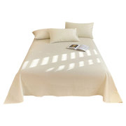 100单独床单纯棉简约现代纯色全棉华夫格枕套，床单两件套单人被单3