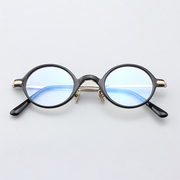 复古眼镜小框配近视，纯钛镜腿手工板材眼镜架，女椭圆形眼镜框男5108