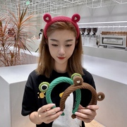 日韩可爱少女针织耳朵发箍毛线，发卡网红甜美洗脸外出百搭发饰