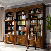美式实木书柜客厅储物柜 欧式自由组合书柜书橱书架收纳柜