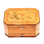 高档罗威钢琴漆烤漆实木首饰盒珠宝首饰收纳盒木质多层首饰收藏盒