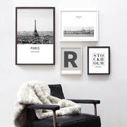 北欧风格装饰画客厅墙画卧室，床头单幅小挂画餐厅，黑白抽象海报壁画