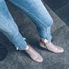 日本hg裸灰色短靴，女粗跟2020秋冬漆皮马丁靴女高跟及踝靴