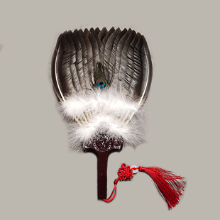 复古鹅毛扇孔明扇诸葛亮羽毛，扇子工艺扇中国风，古典传统拍摄道具扇