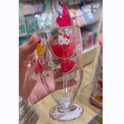 Hello Kitty可爱卡通印花透明玻璃杯果汁牛奶杯仪式感器皿玻璃杯