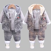 秋冬装0-1-2-3岁半男宝宝衣服冬天婴儿童加绒套装女童装三件套潮5