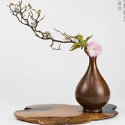 黑檀木插花花瓶花器底座茶席桌面茶具实木底托室内小花盆底座花架