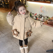 女宝宝棉服冬季女童，中长款洋气棉衣，2023冬装棉袄儿童加厚外套