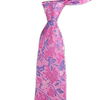 出口尖货欧美真丝男士，商务正装7.5cm桑，蚕丝领带刺绣粉红色花纹