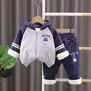 男宝宝冬装外套1周岁8一10六6半11九7个月婴儿衣服分体男孩套装厚
