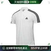 韩国直邮Adidas 健身套装 阿迪达斯 短袖 领子T恤 三线 PQ 衬衣