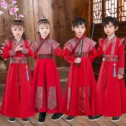男童国学服新女童中国风古装书童演出服装三字经儿童公子朗诵汉服