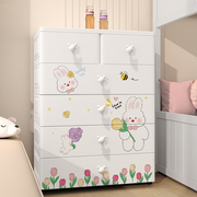 大容量抽屉式收纳柜子塑料家用卧室儿童衣橱卡通婴儿衣柜五斗柜