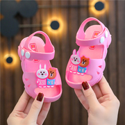 宝宝凉鞋0-1-2岁夏季男女童，包头软底防滑婴幼儿，可爱卡通学步凉鞋