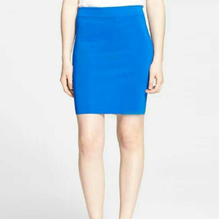 夏季针织短裙女士性感修身包臀短款弹力自然腰直筒纯色通勤一步裙