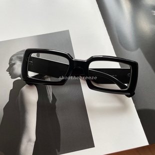 STB 复古时髦黑色粗边长方形镜框防蓝光眼镜近视眼镜架男女适用