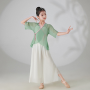 儿童古典舞演出服女童中国舞，练功服纱衣飘逸少儿舞蹈民族表演服