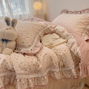 Moryio韩版ins公主风床上四件套纯棉全棉少女被套床裙床单三件套