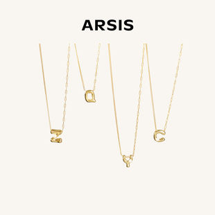 ARSIS印记字母吊坠项链纯银s925轻奢ab链小众精致高级感女