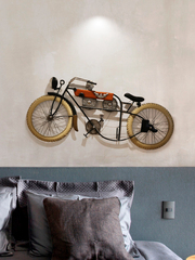 工业风墙上装饰墙壁挂墙面创意铁艺儿童房自行车挂件酒吧场景布置