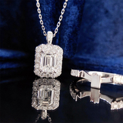 宝创集1克拉gia天然钻石戒指吊坠，两戴18k金祖母(金祖母，)绿型钻优雅气质