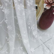白色窗帘纱帘窗纱欧式客厅，阳台布料绣花高档卧室家用定制装饰隔断