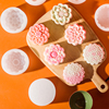中式花型糕点樱花果冻，模做冰皮月饼食品级，硅胶烘焙diy手工皂模具