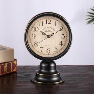 美式钟表座钟客厅台钟家用桌面创意台式摆件，欧式简约复古怀旧时钟
