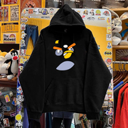 Angry Birds愤怒小鸟趣味印花vintage古着设计感小众百搭连帽卫衣